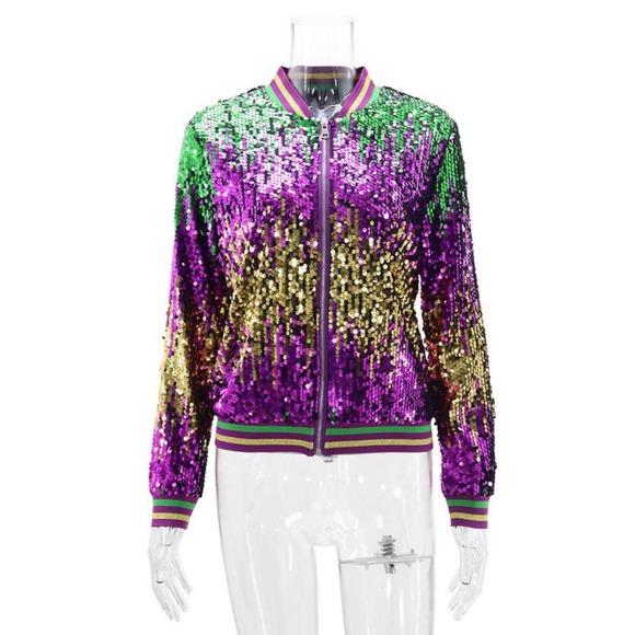mens mardi gras bomber jacket